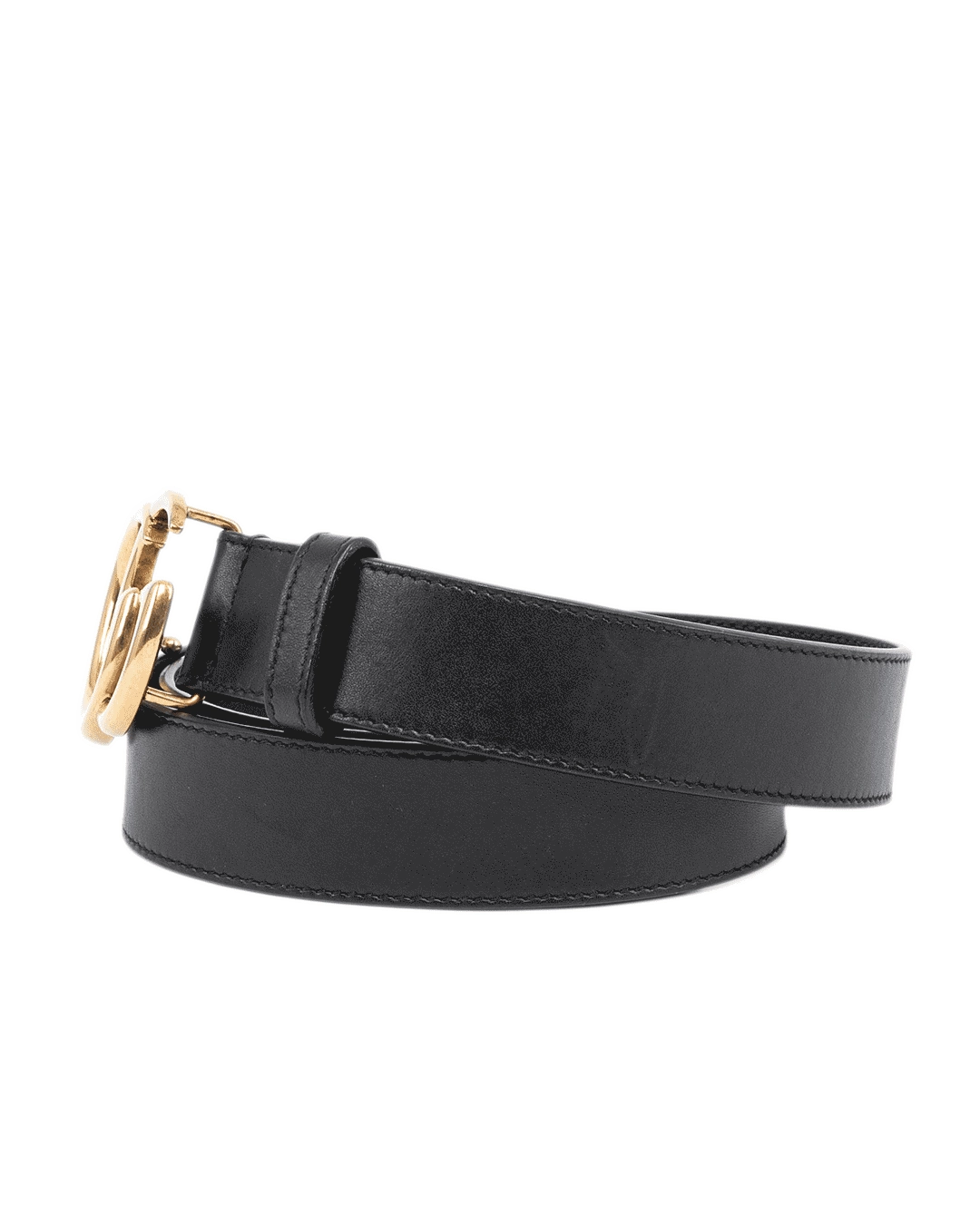 GUCCI BELT 3 CM 75 BLACK CALF GHW 4145136 09743