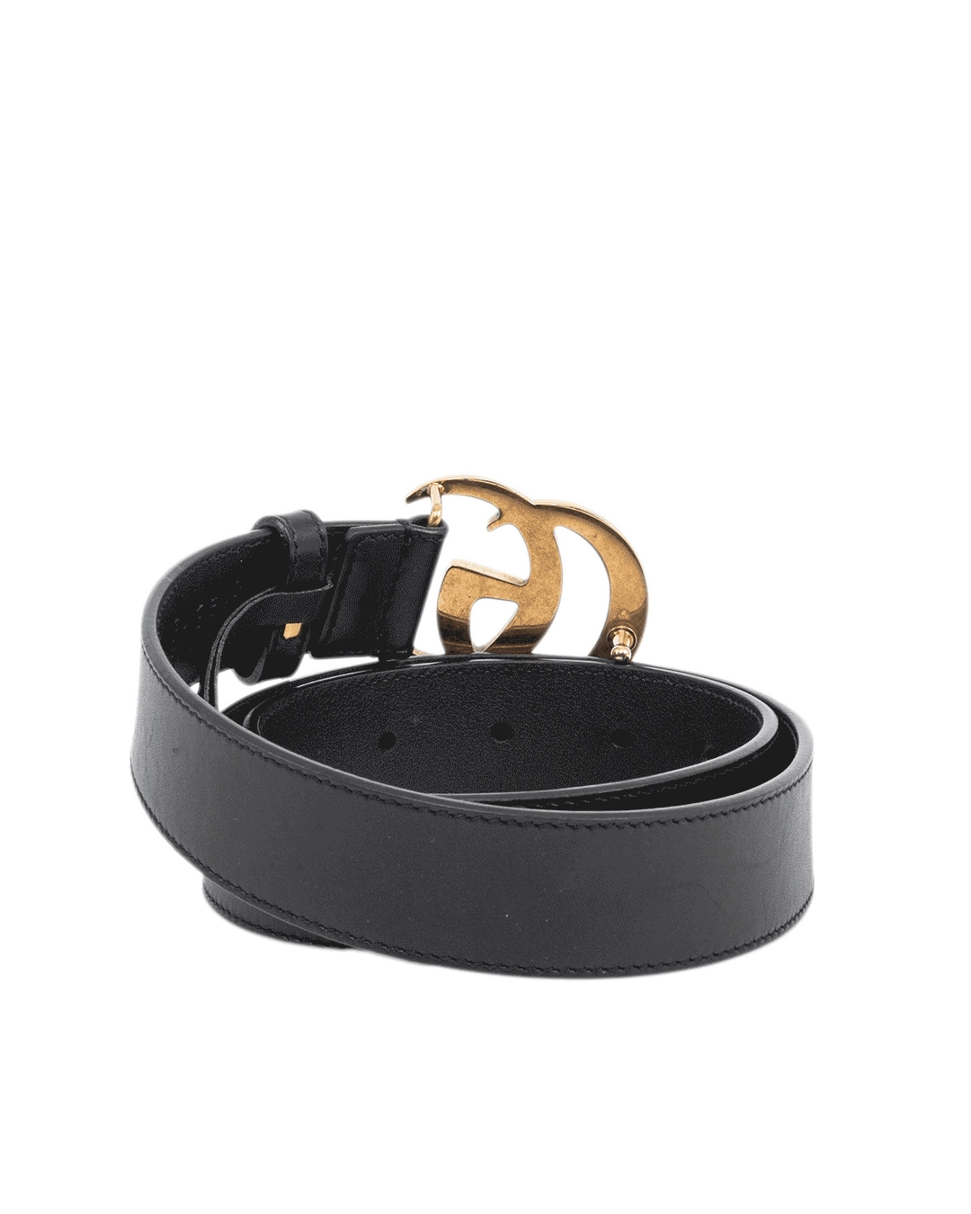 GUCCI BELT 3 CM 75 BLACK CALF GHW 4145136 09746