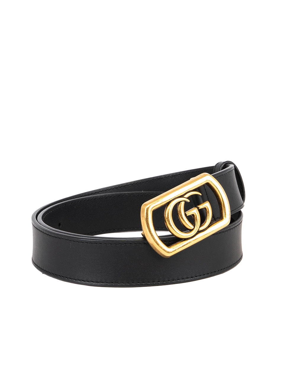 GUCCI BELT 3 CM 75 BLACK CALF GHW 51890