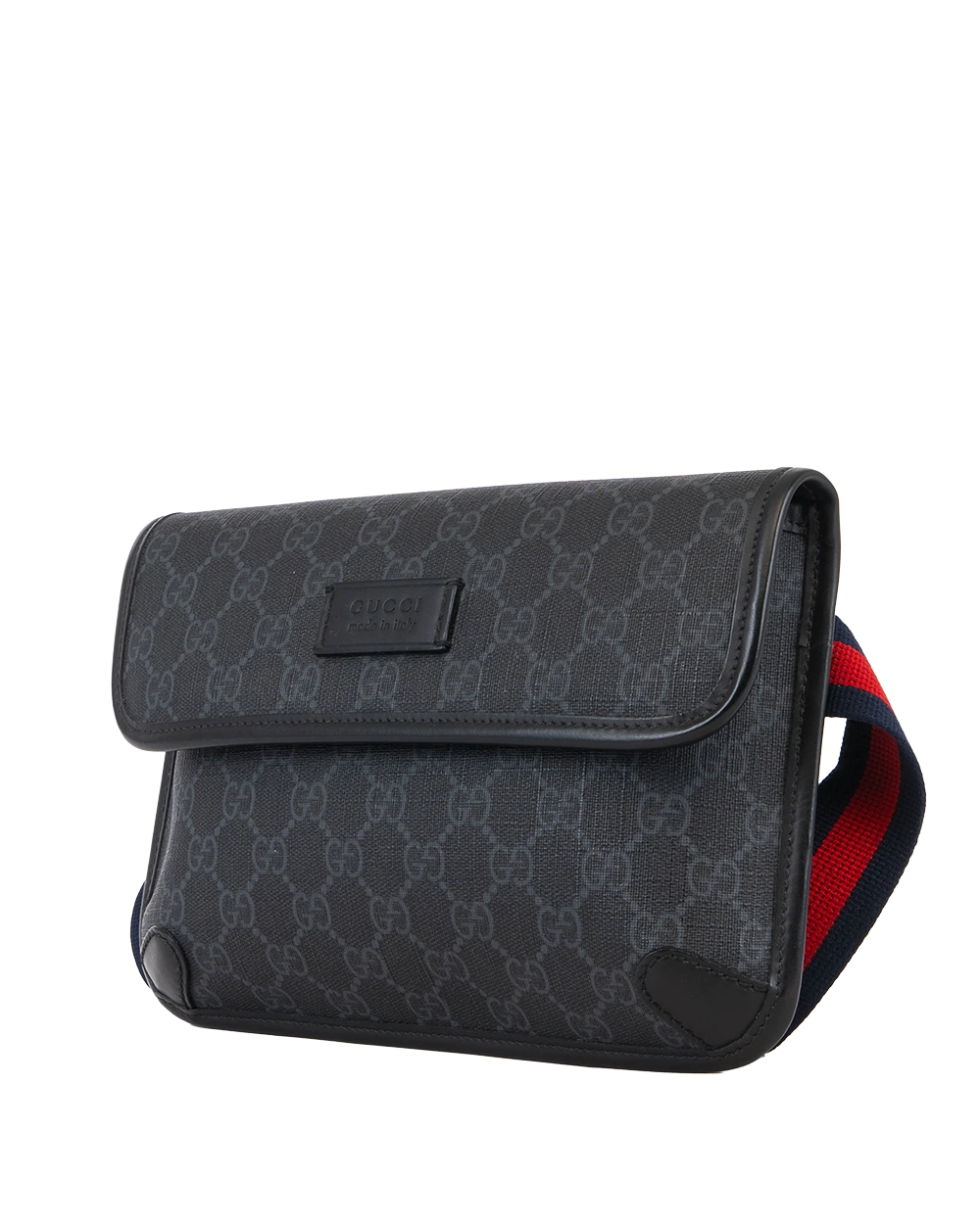 GUCCI BELT BAG BLACK GG SUPREME MONOGRAM CANVAS SHW 598113 525040 1262