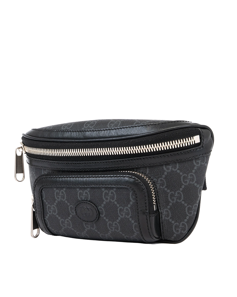 GUCCI BELT BAG INTERLOCKING BLACK GG SUPREME MONOGRAM CANVAS SHW 682933 486628 0469