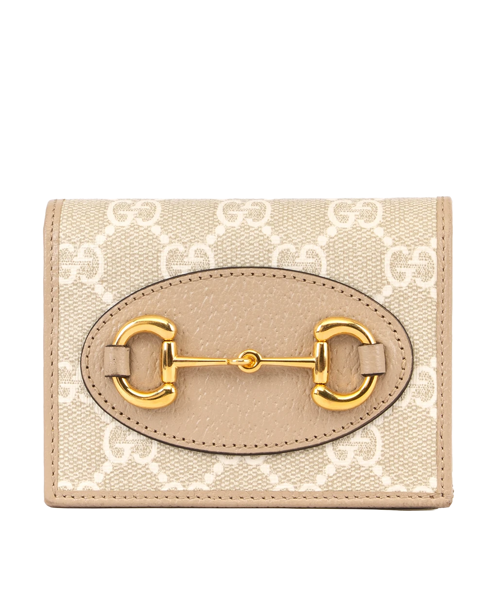 GUCCI BI FOLD HORSEBIT WALLET SHORT BEIGE GG MONOGRAM CANVAS GHW 621887 0416 0662