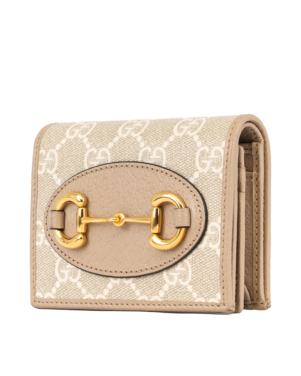 GUCCI BI FOLD HORSEBIT WALLET SHORT BEIGE GG MONOGRAM CANVAS GHW 621887 0416 0663