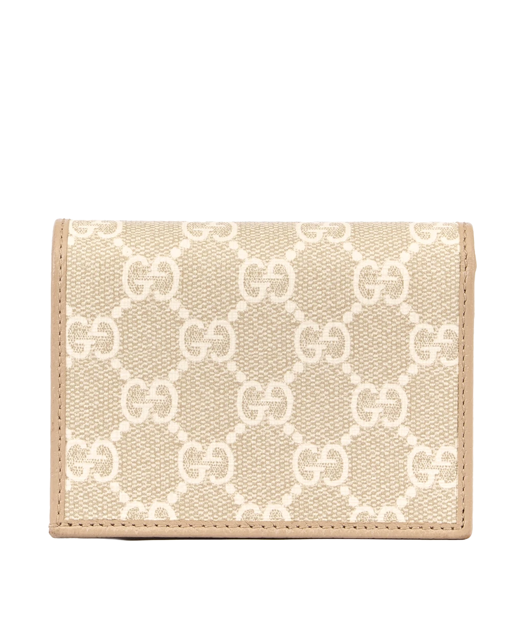 GUCCI BI FOLD HORSEBIT WALLET SHORT BEIGE GG MONOGRAM CANVAS GHW 621887 0416 0665
