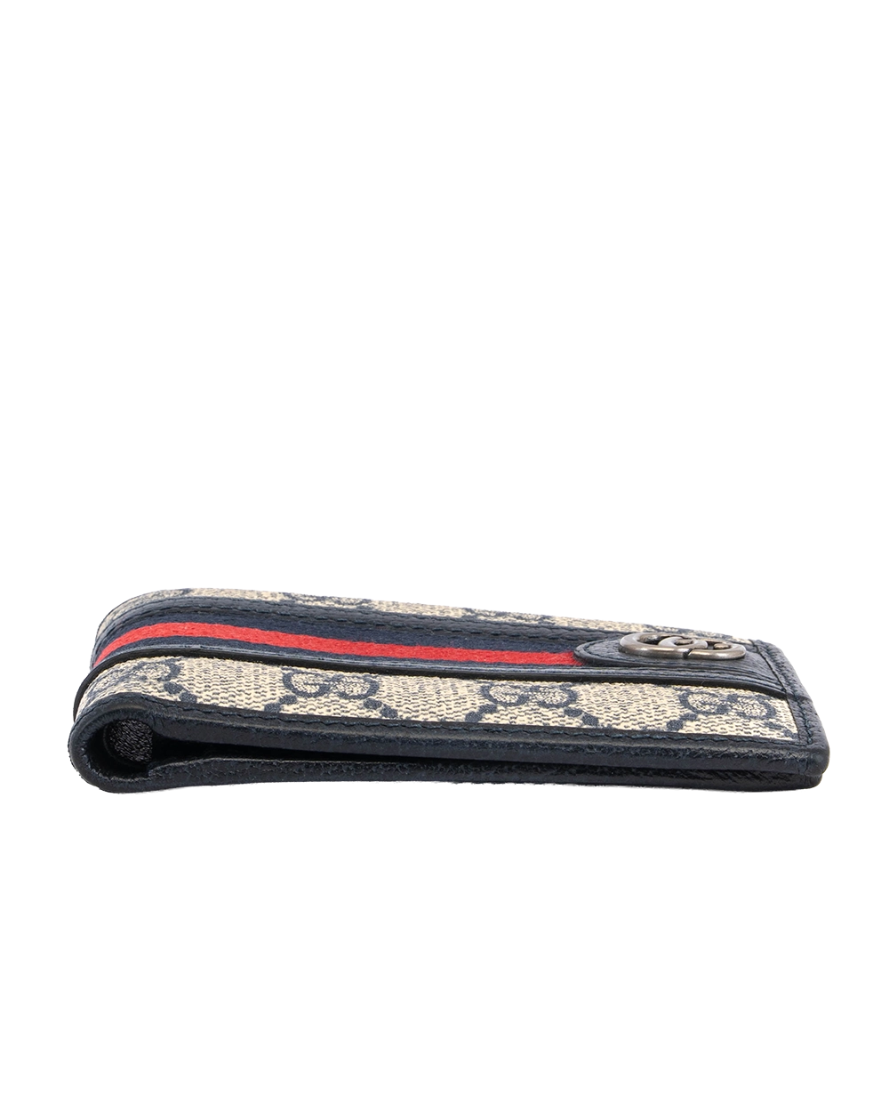 GUCCI BI FOLD WALLET SHORT NAVY GG MONOGRAM CANVAS SHW 597609 0416 2078