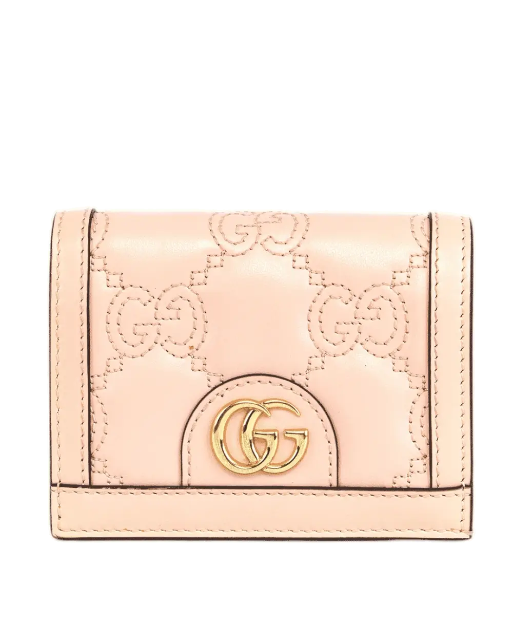 GUCCI BI FOLD WALLET SHORT PINK CALF GHW 723786534563 1222