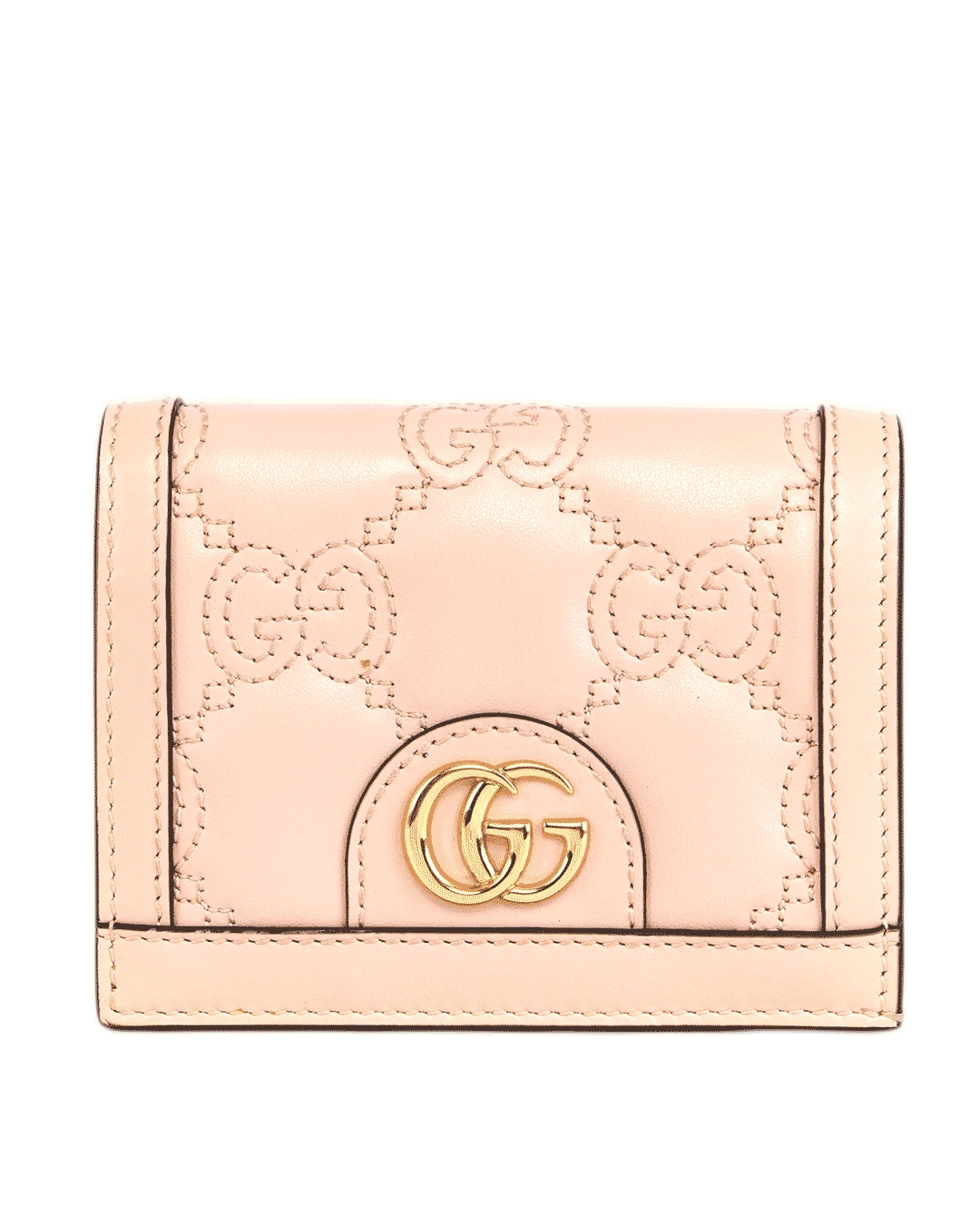 GUCCI BI FOLD WALLET SHORT PINK CALF GHW 723786534563 1222