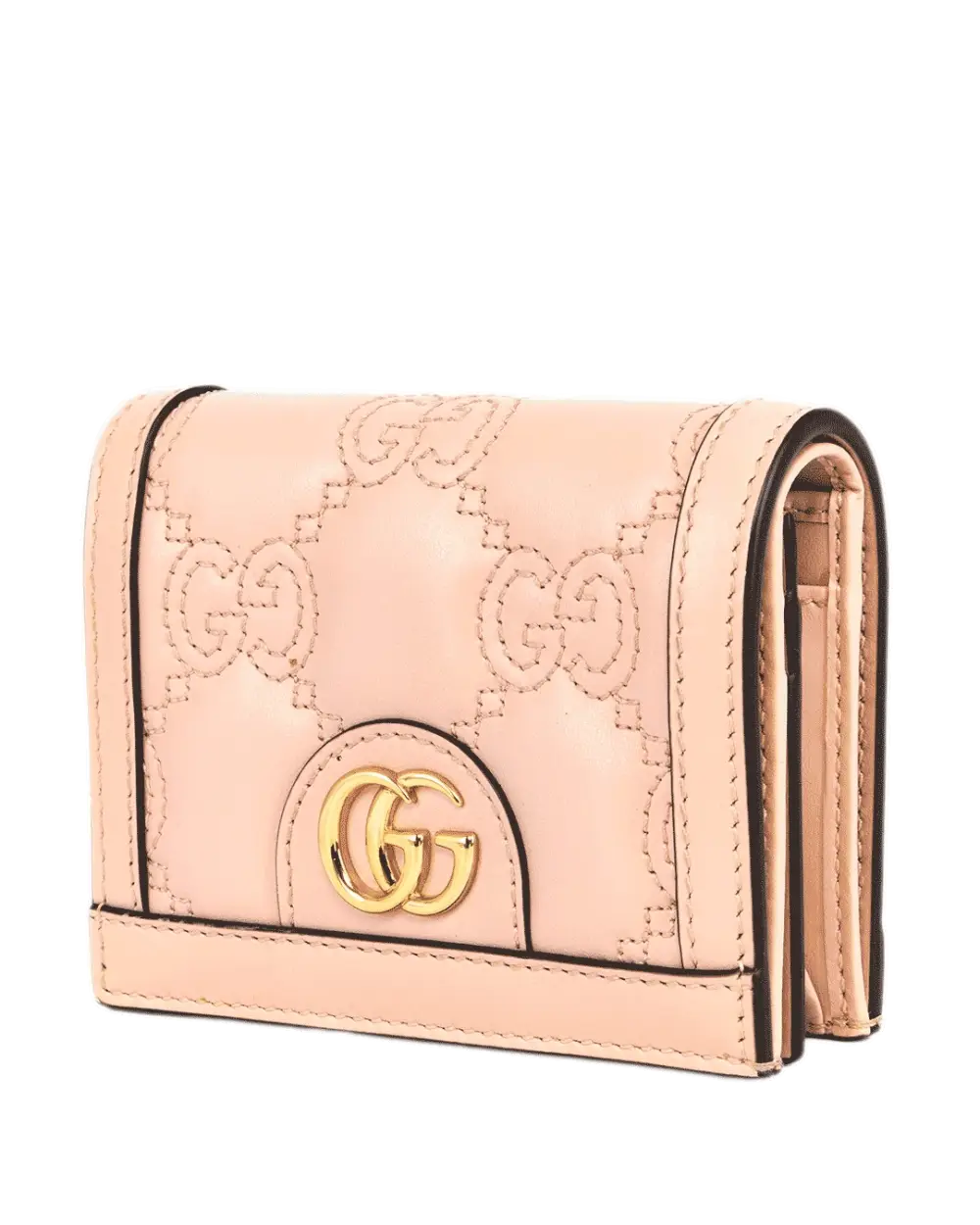 GUCCI BI FOLD WALLET SHORT PINK CALF GHW 723786534563 1223