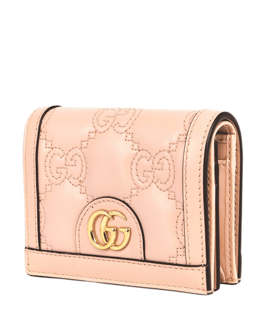 GUCCI BI FOLD WALLET SHORT PINK CALF GHW 723786534563 1223
