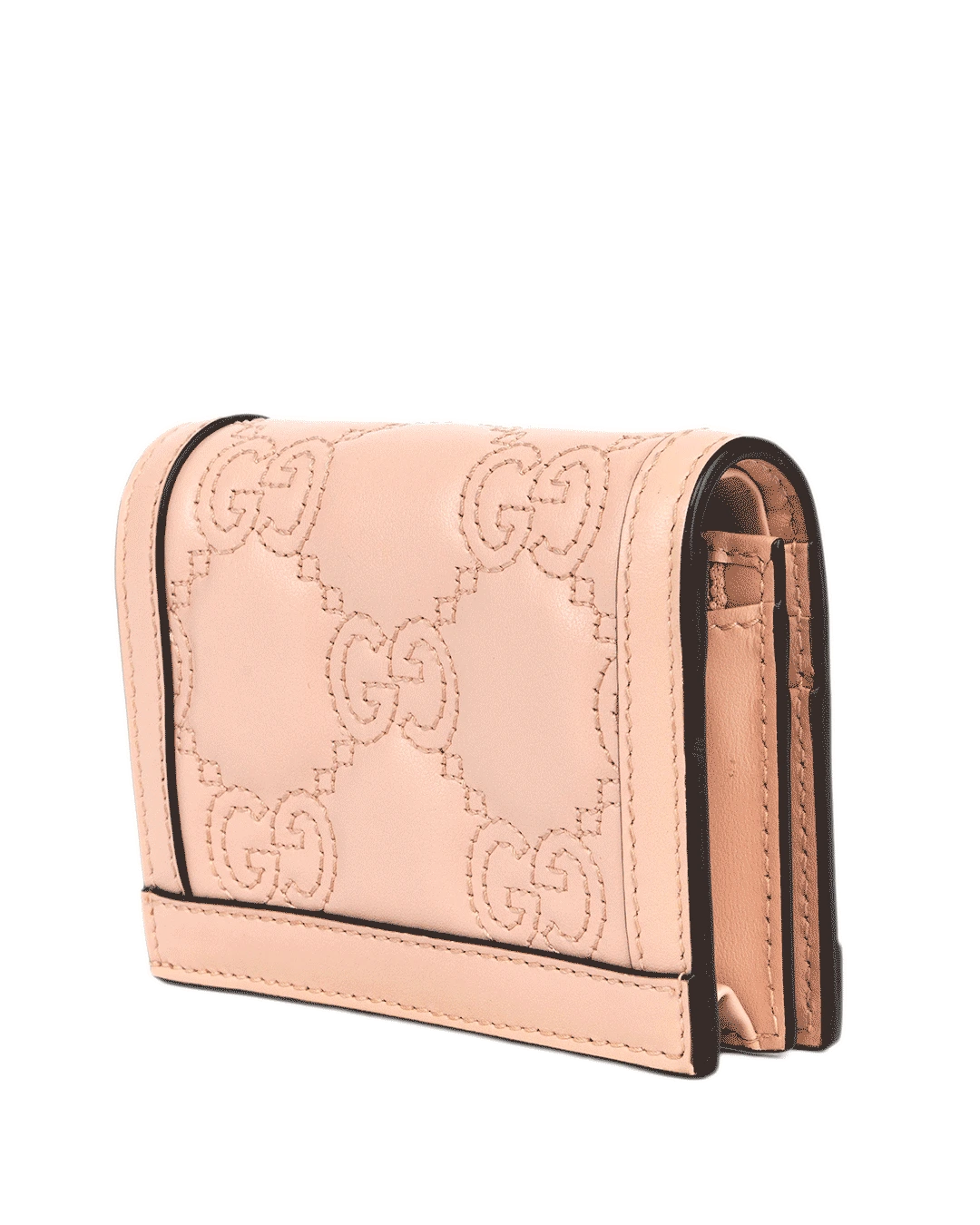GUCCI BI FOLD WALLET SHORT PINK CALF GHW 723786534563 1224
