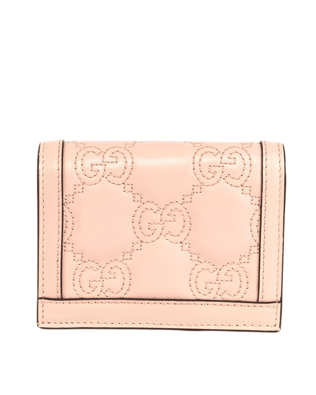 GUCCI BI FOLD WALLET SHORT PINK CALF GHW 723786534563 1225