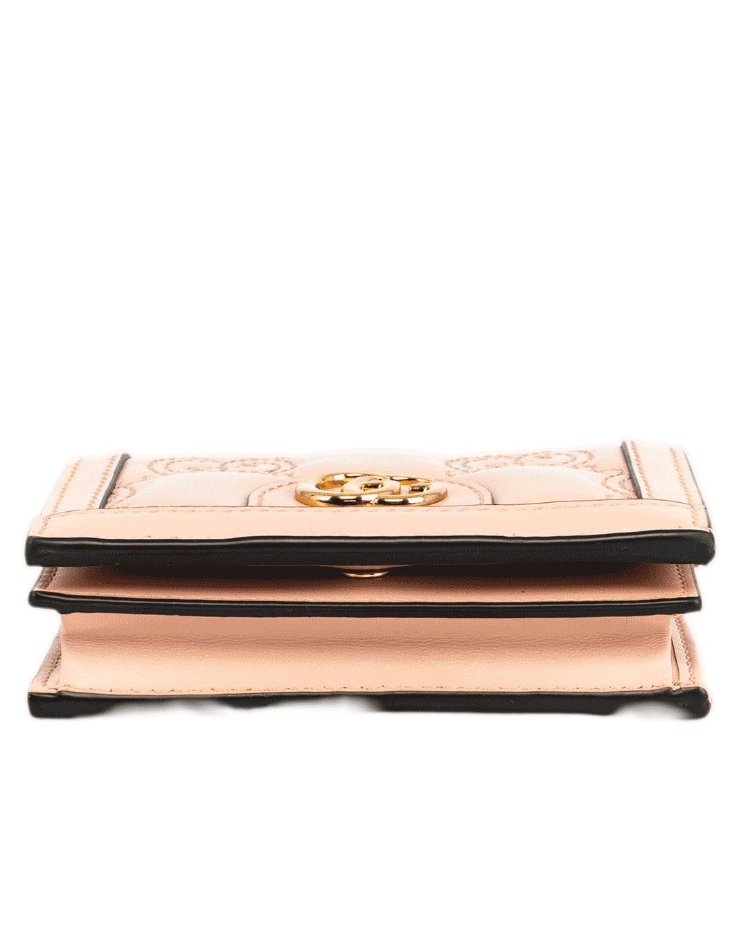 GUCCI BI FOLD WALLET SHORT PINK CALF GHW 723786534563 1229