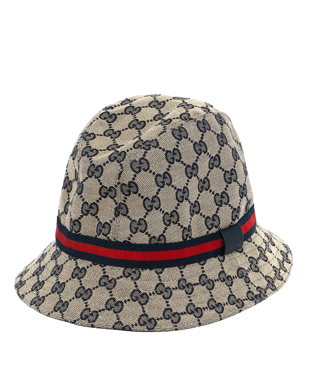 GUCCI BUCKET HAT L BLUE NAVY RED BLUE GG MONOGRAM COTTON 0989