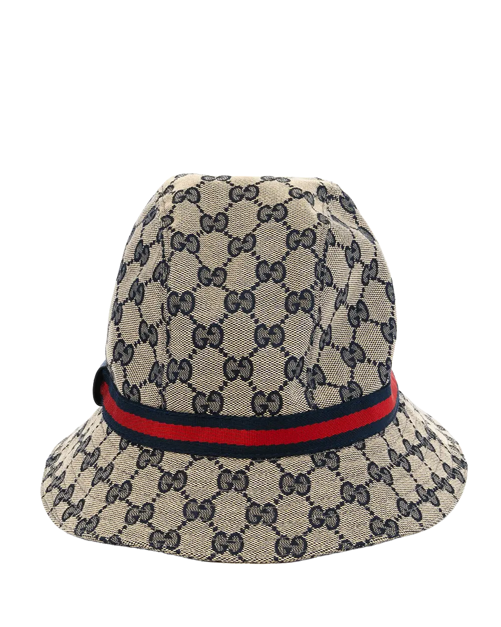 GUCCI BUCKET HAT L BLUE NAVY RED BLUE GG MONOGRAM COTTON 0991