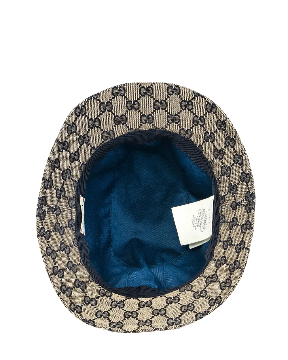 GUCCI BUCKET HAT L BLUE NAVY RED BLUE GG MONOGRAM COTTON 0992
