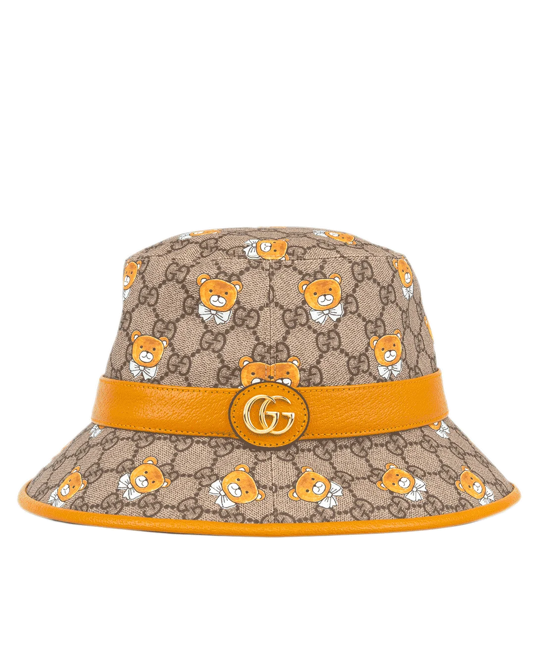 GUCCI BUCKET HAT M BROWN YELLOW GG MONOGRAM CANVAS GHW 43492