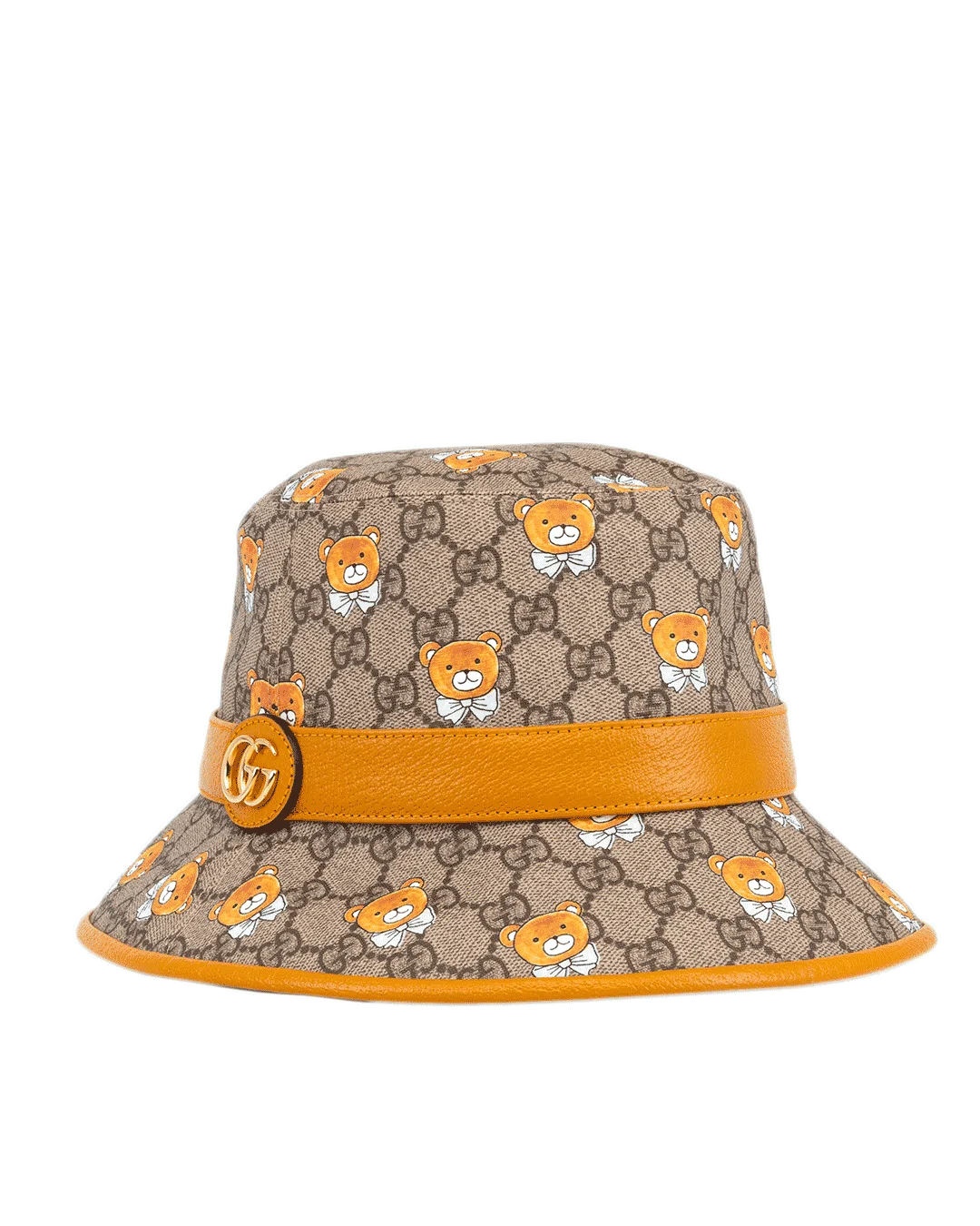 GUCCI BUCKET HAT M BROWN YELLOW GG MONOGRAM CANVAS GHW 43493