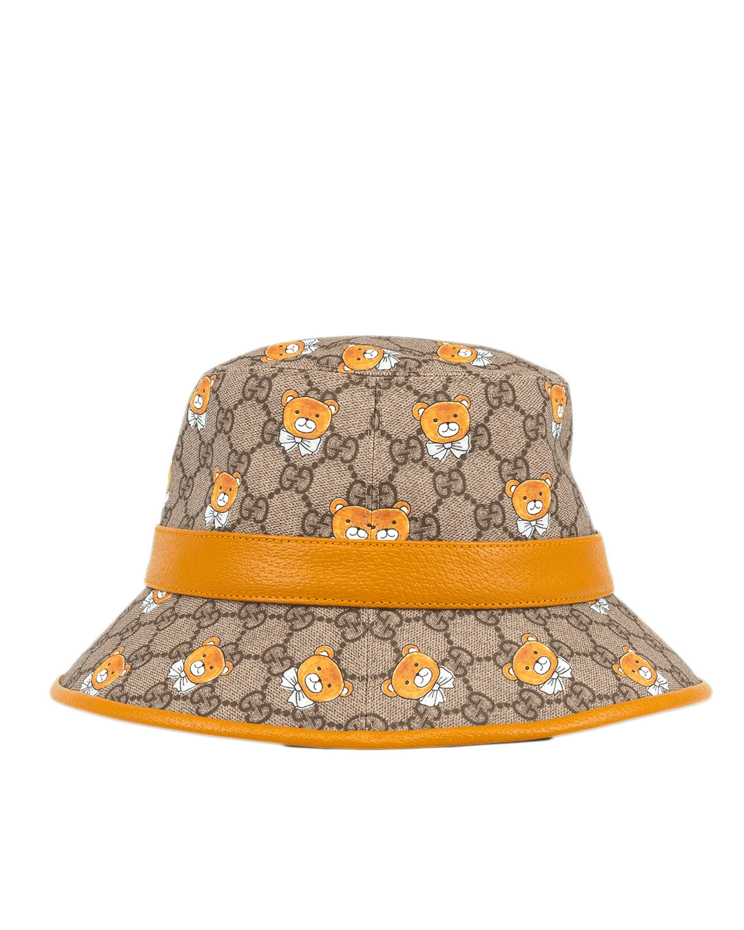 GUCCI BUCKET HAT M BROWN YELLOW GG MONOGRAM CANVAS GHW 43495