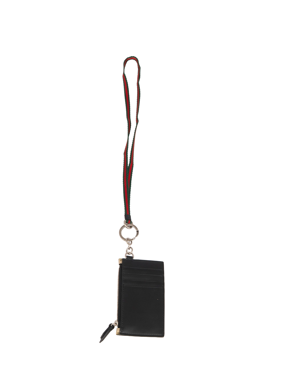 GUCCI CARD SLOT WITH CHAIN SHORT BROWN SNAKE GG MONOGRAM CANVAS SHW 523908 4568 0328
