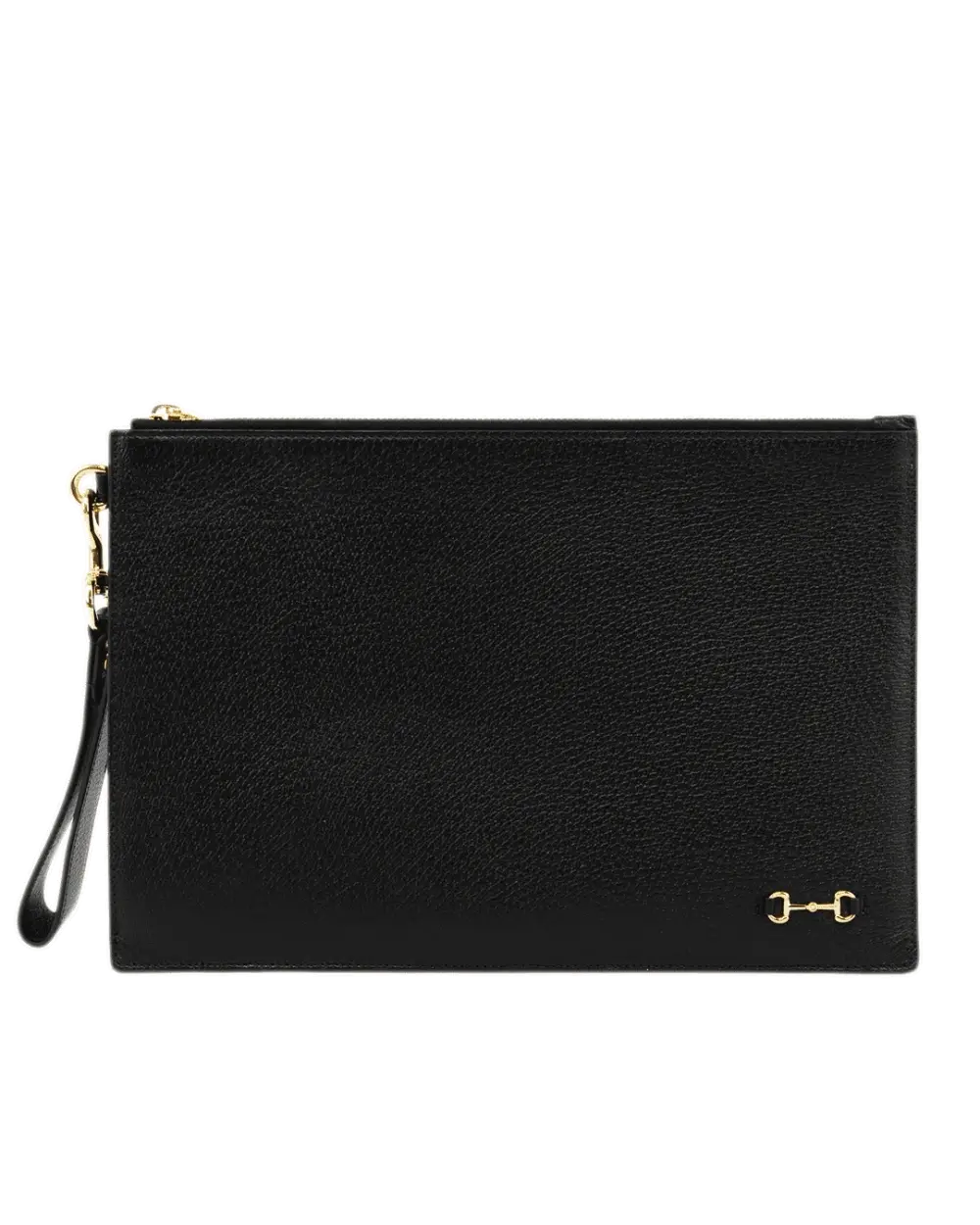 GUCCI CLUTCH WITH STRAP BLACK CANVAS GHW 0894