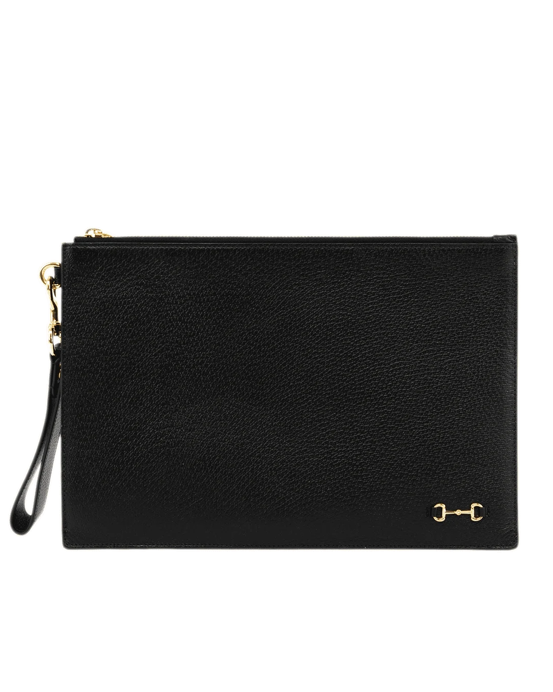 GUCCI CLUTCH WITH STRAP BLACK CANVAS GHW 0894