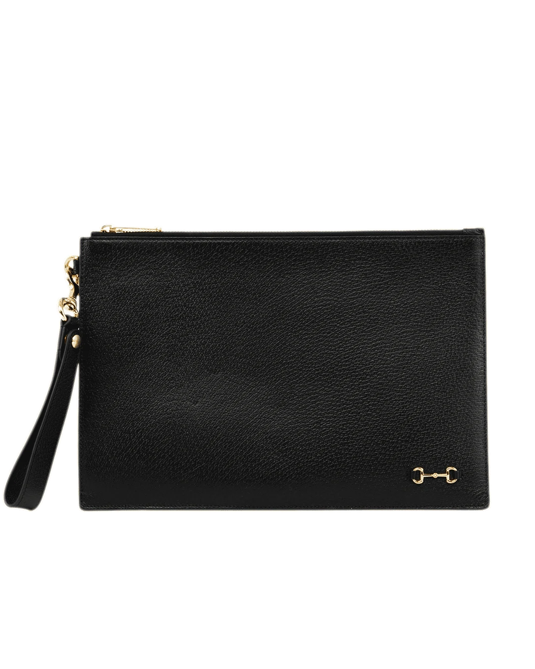 GUCCI CLUTCH WITH STRAP BLACK CANVAS GHW 0896