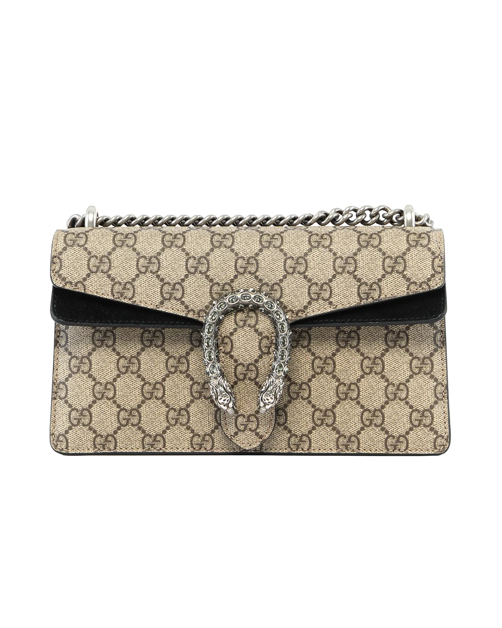 GUCCI DIONYSUS NEW SMALL BROWN CRYSTAL GG MONOGRAM CANVAS RSHW 499623 520981 2318