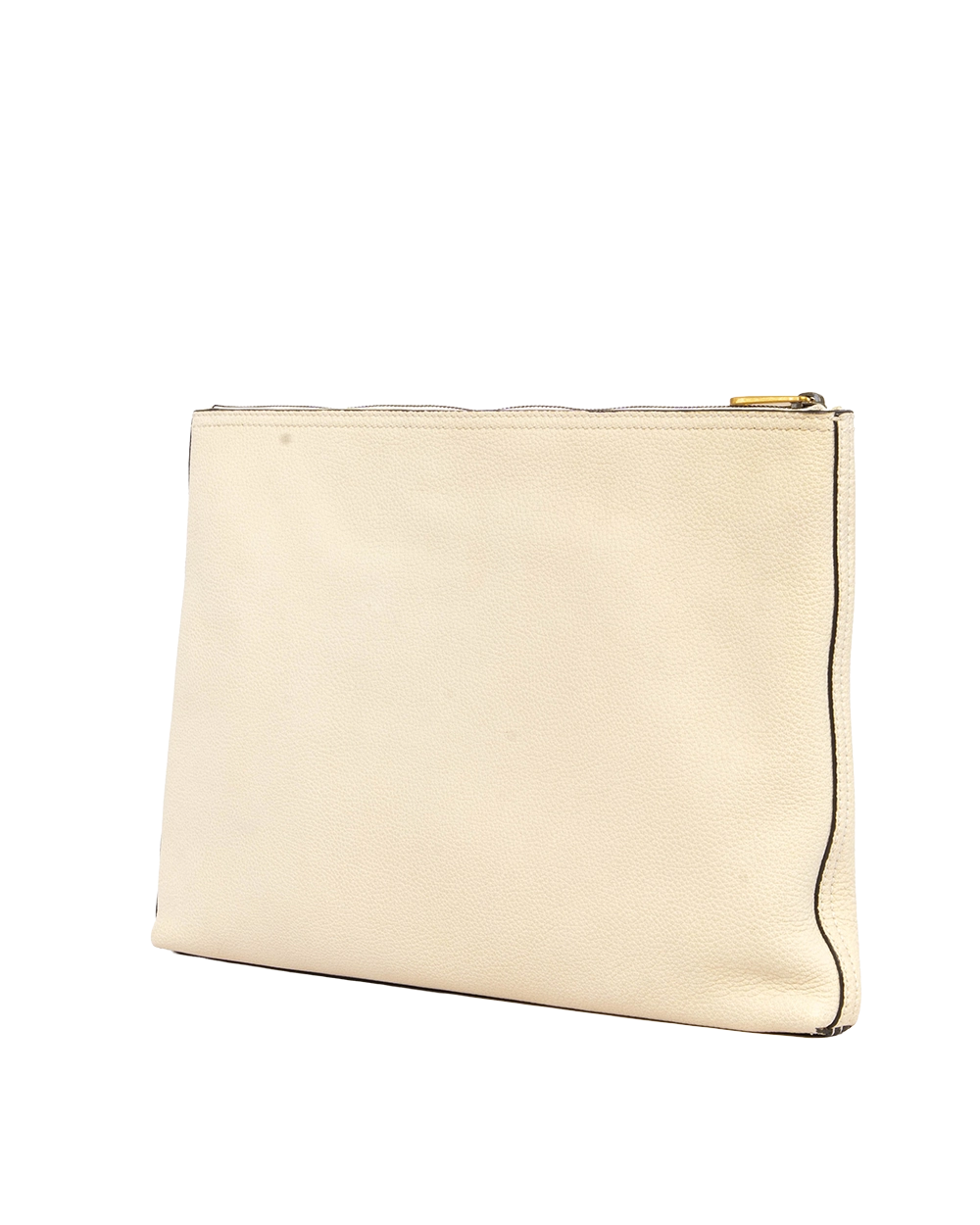 GUCCI GG LOGO PRINT CLUTCH WHITE CALF GHW 0943