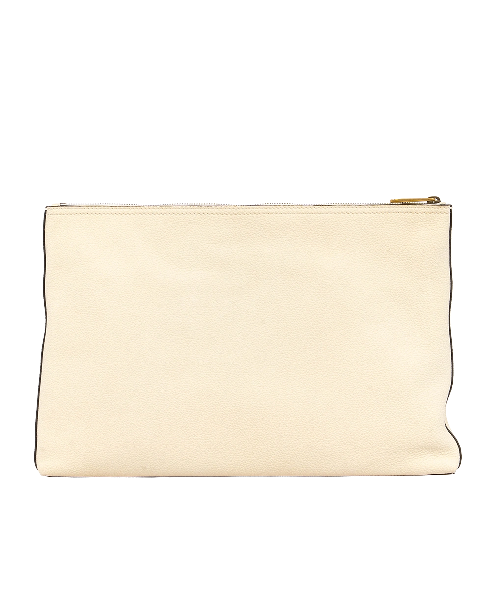 GUCCI GG LOGO PRINT CLUTCH WHITE CALF GHW 0944