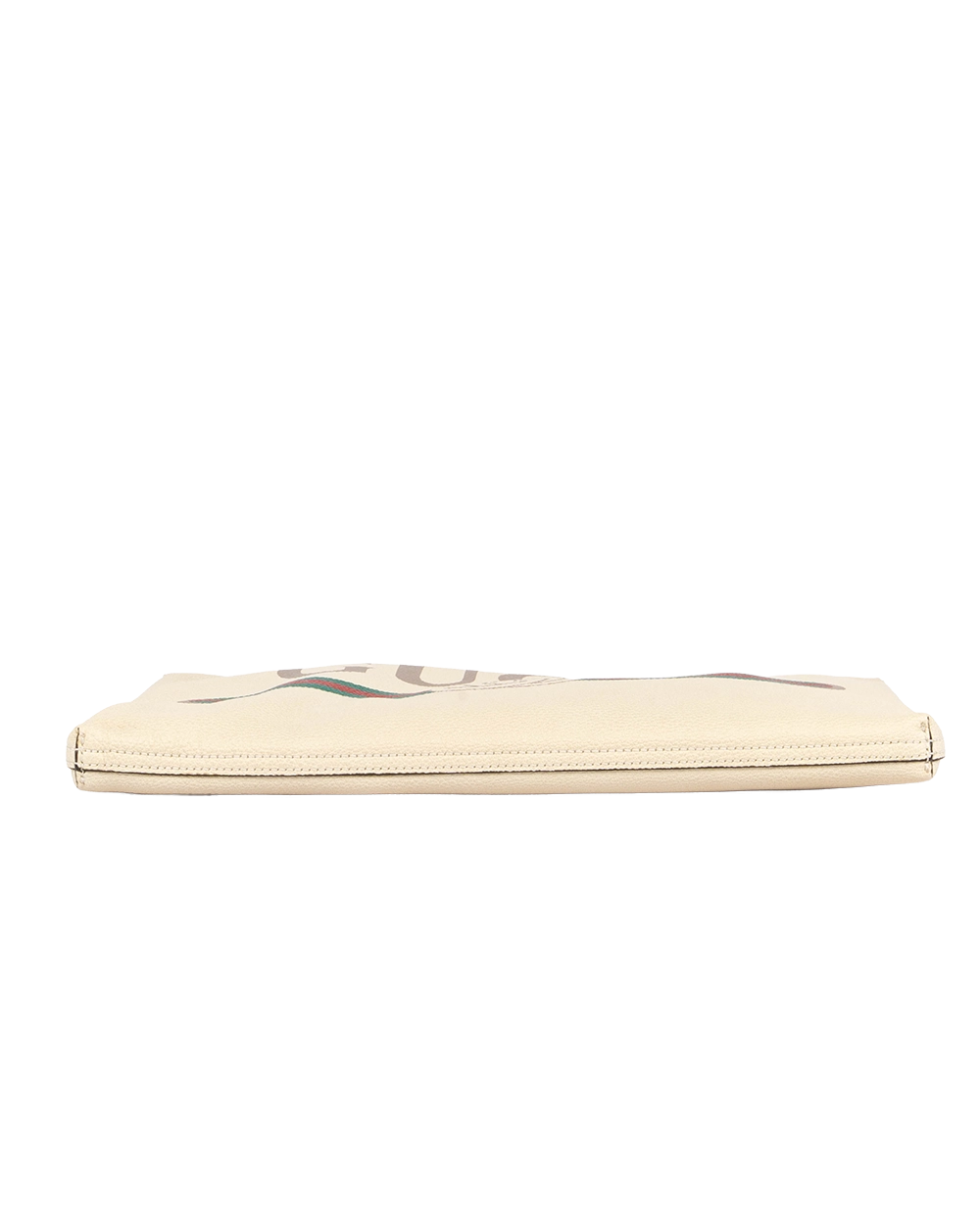 GUCCI GG LOGO PRINT CLUTCH WHITE CALF GHW 0945