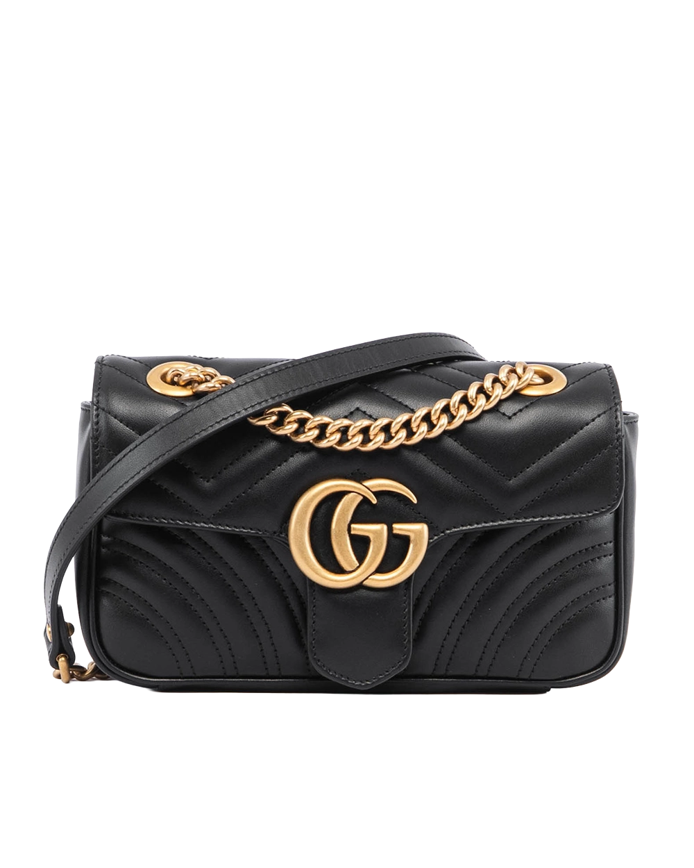 GUCCI GG MARMONT 22 BLACK CALF GHW 446744 520981 05855