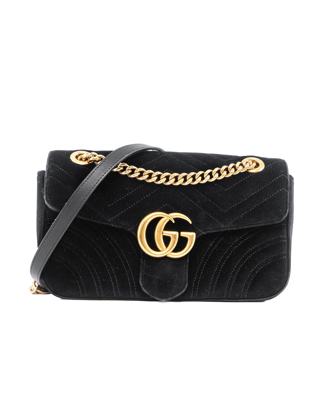GUCCI GG MARMONT 26 BLACK VELVET GHW 443497 520981 05922