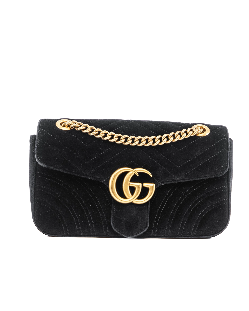 GUCCI GG MARMONT 26 BLACK VELVET GHW 443497 520981 05923