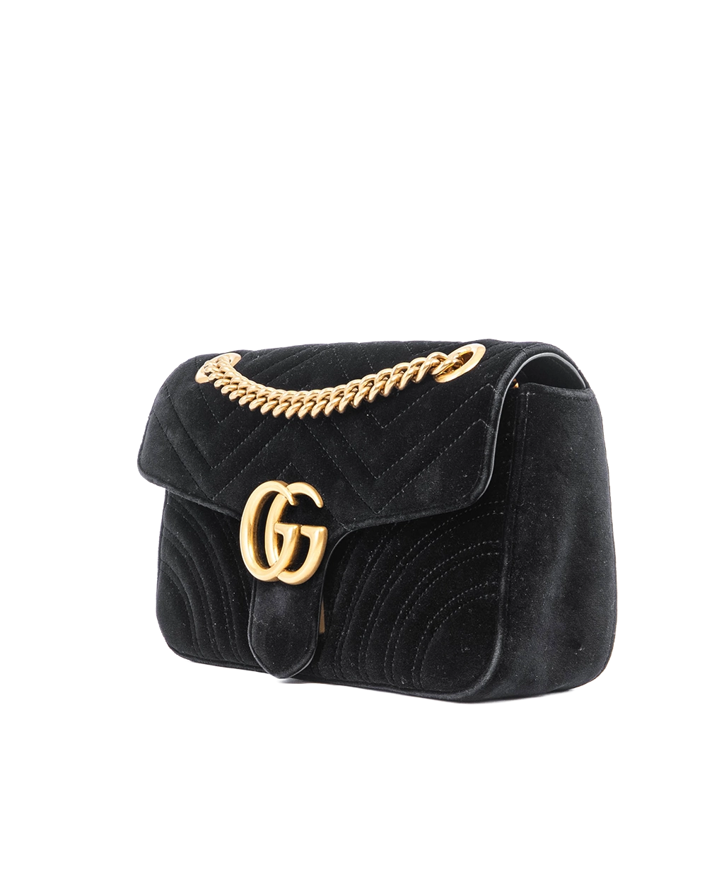 GUCCI GG MARMONT 26 BLACK VELVET GHW 443497 520981 05925
