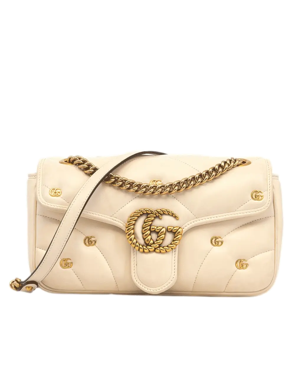 GUCCI GG MARMONT 26 WHITE CALF GHW 443497 520981 3103
