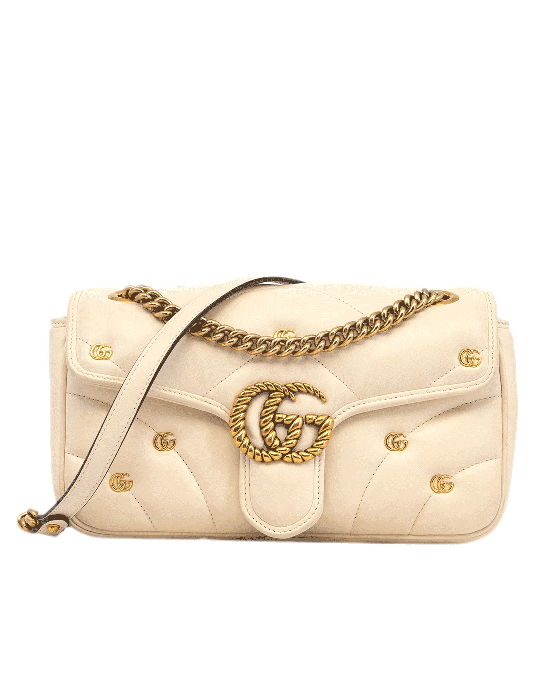 GUCCI GG MARMONT 26 WHITE CALF GHW 443497 520981 3103