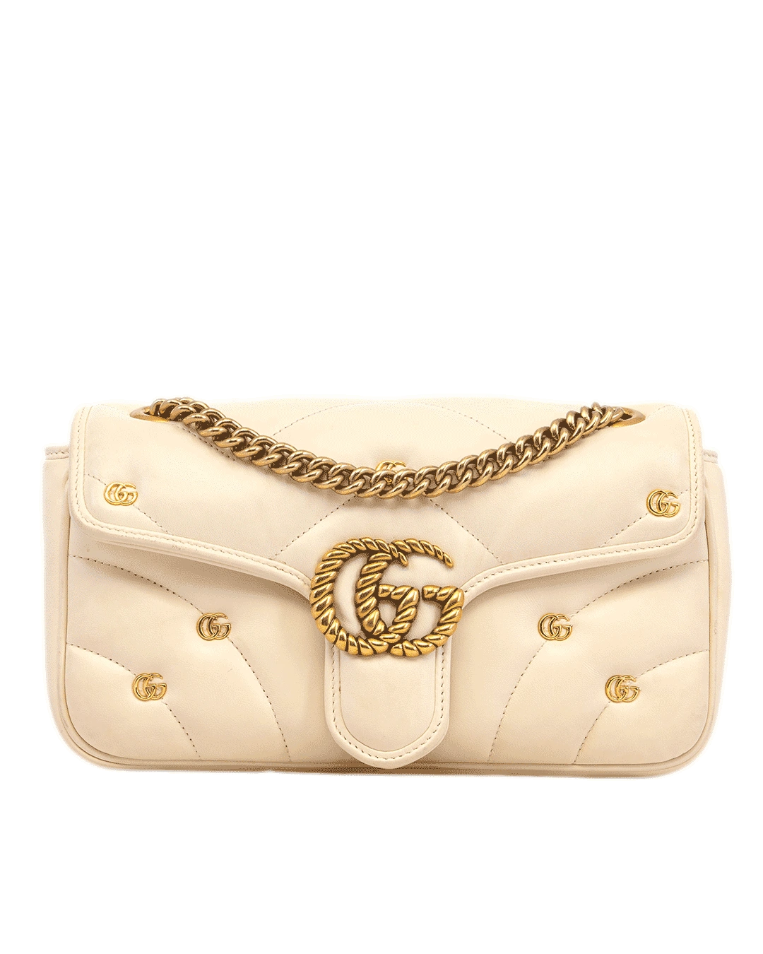 GUCCI GG MARMONT 26 WHITE CALF GHW 443497 520981 3105