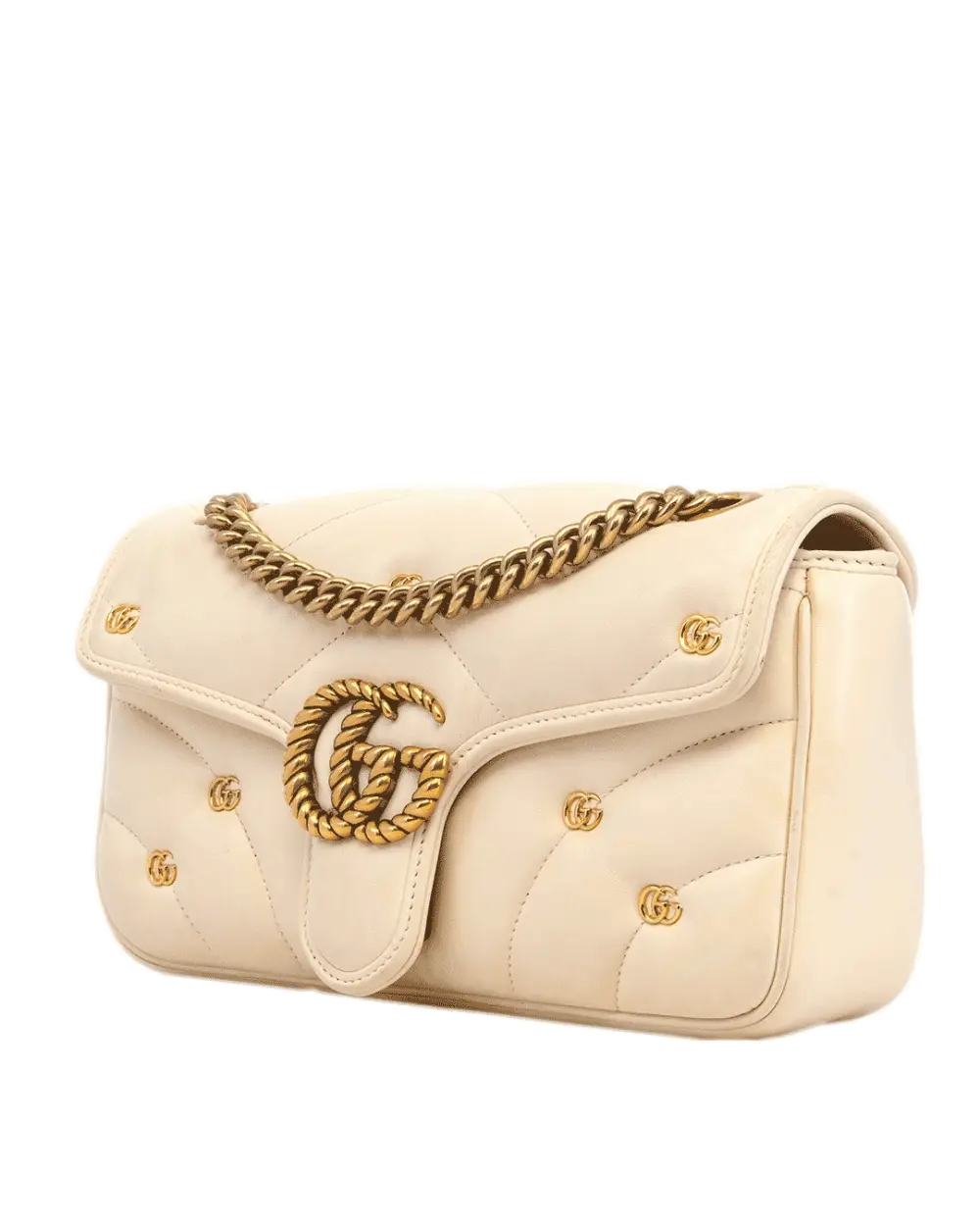 GUCCI GG MARMONT 26 WHITE CALF GHW 443497 520981 3106