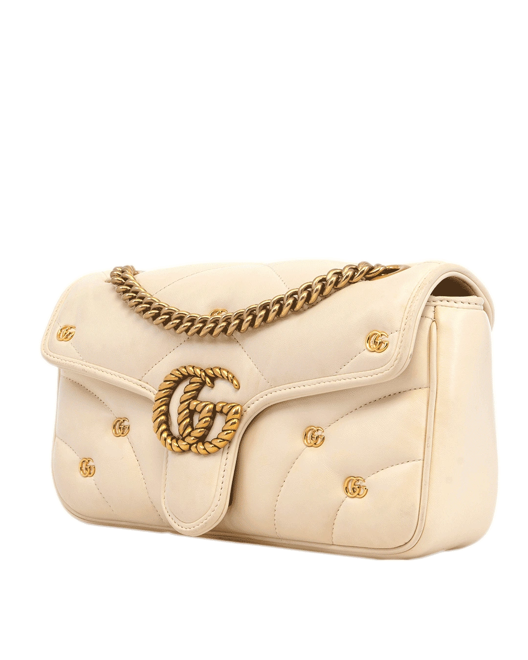 GUCCI GG MARMONT 26 WHITE CALF GHW 443497 520981 3106