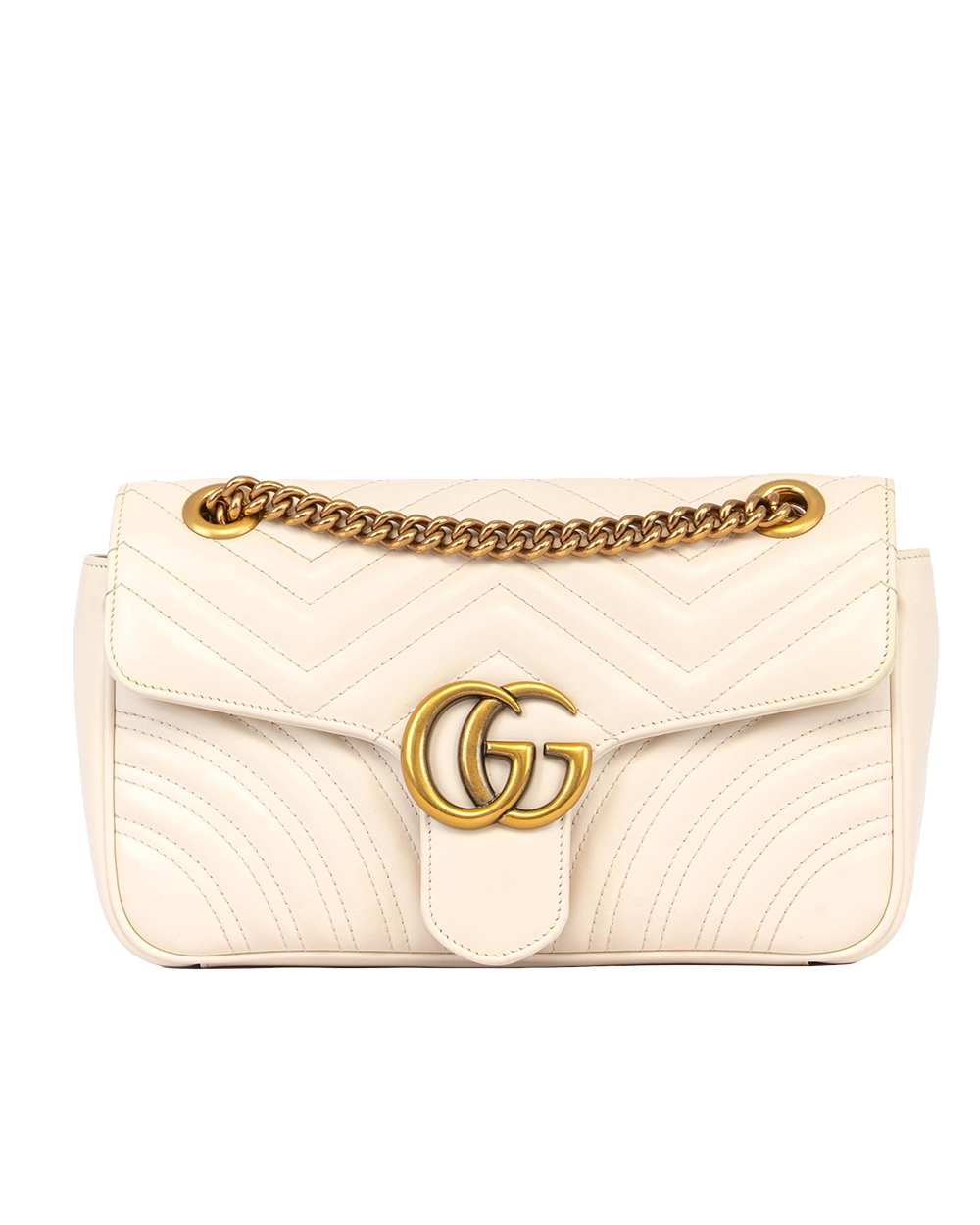 GUCCI GG MARMONT 26 WHITE CALF GHW 443497 591693 0134