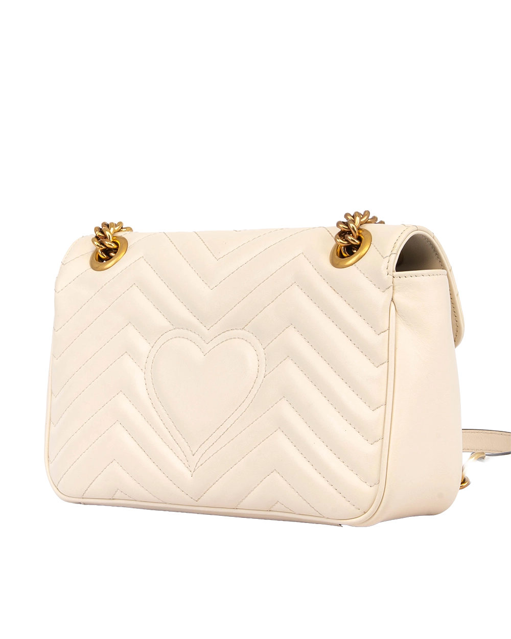 GUCCI GG MARMONT 26 WHITE CALF GHW 443497 591693 0136