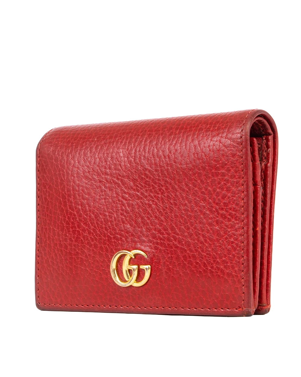 GUCCI GG MARMONT BI FOLD SHORT RED CALF GHW 466126 496085 1359