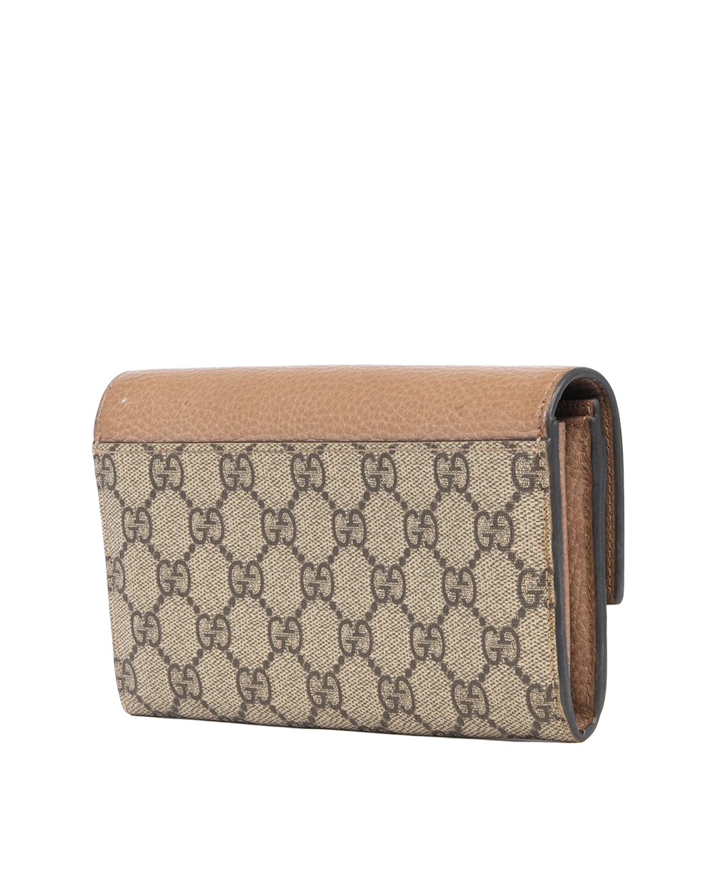 GUCCI GG MARMONT CONTINENTAL LONG BROWN BEIGE GG MONOGRAM CANVAS GHW 456116 493075 0287