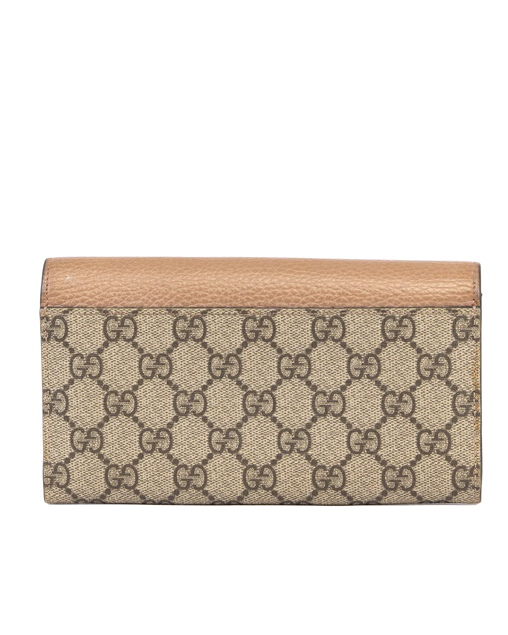 GUCCI GG MARMONT CONTINENTAL LONG BROWN BEIGE GG MONOGRAM CANVAS GHW 456116 493075 0288
