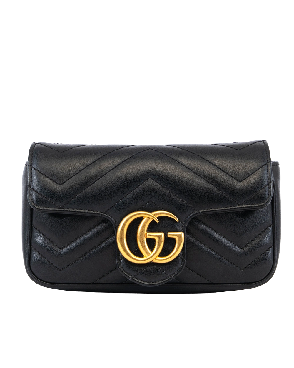 GUCCI GG MARMONT SUPER MINI BLACK CALF GHW 476488 496884 3505
