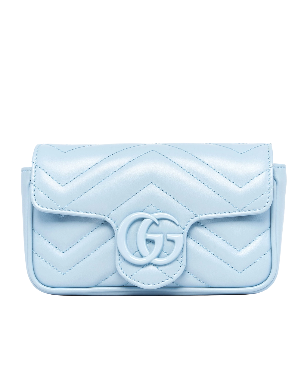 GUCCI GG MARMONT SUPER MINI BLUE SKY BLUE CALF BHW 699757 525040 0922