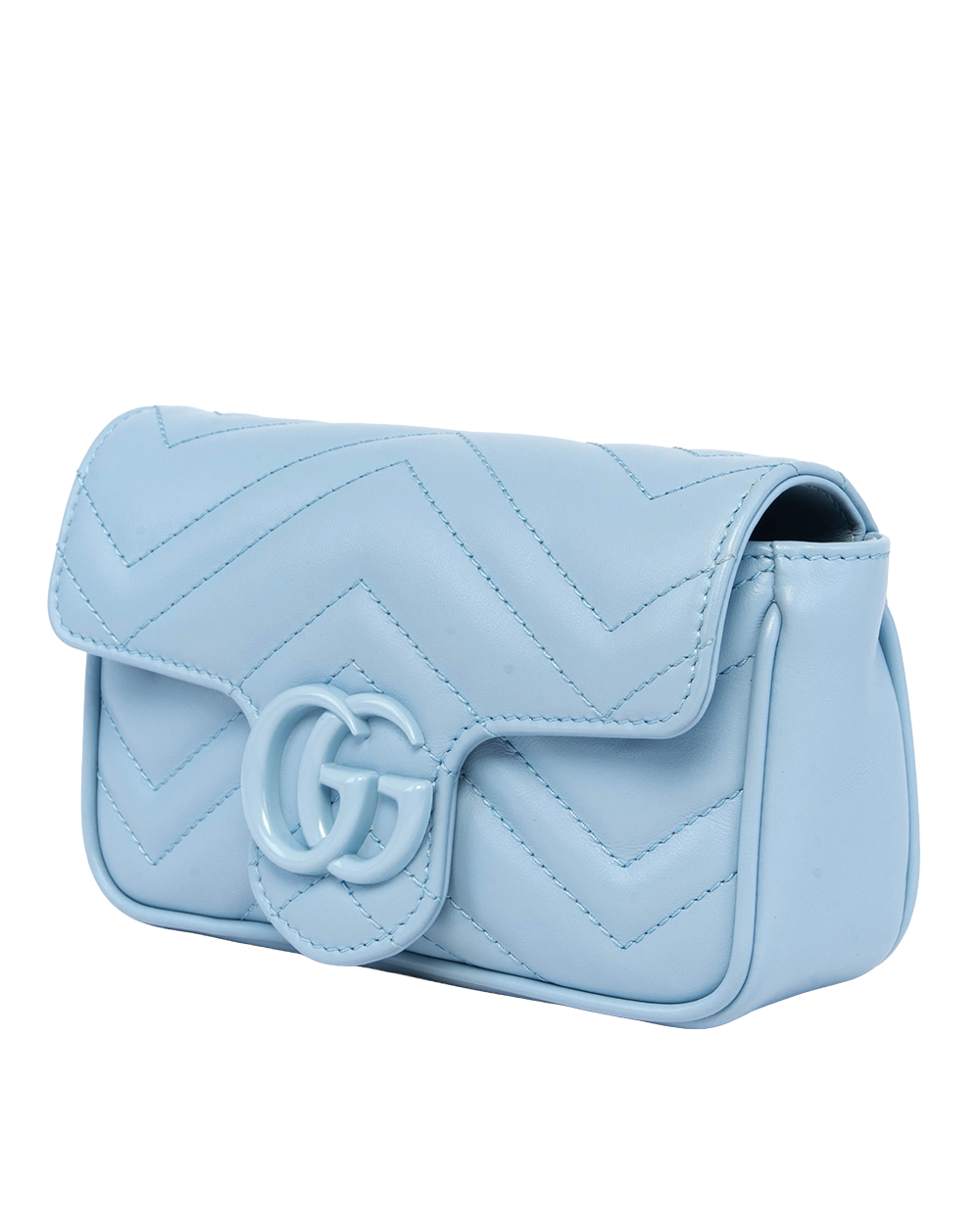 GUCCI GG MARMONT SUPER MINI BLUE SKY BLUE CALF BHW 699757 525040 0924