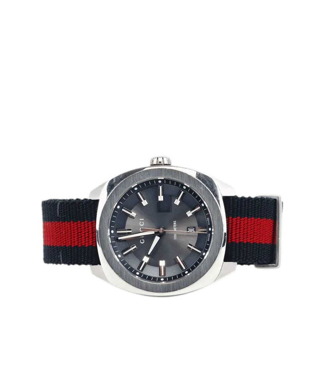 GUCCI GG2570 WATCH BLACK RED BLUE STAINLESS STEEL SHW 18066006 21291