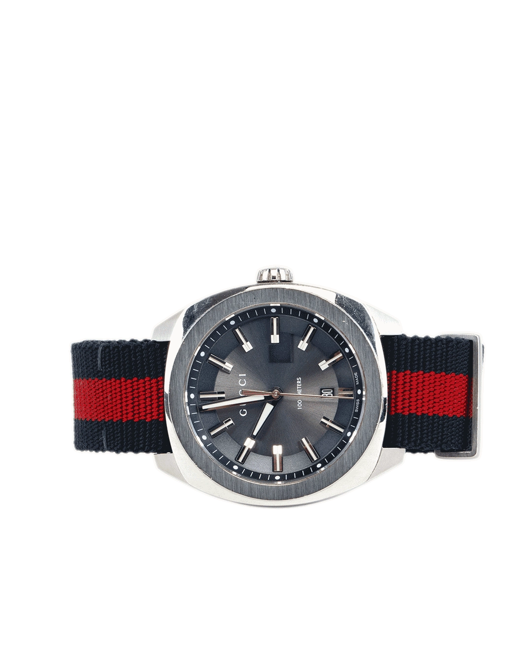 GUCCI GG2570 WATCH BLACK RED BLUE STAINLESS STEEL SHW 18066006 21291