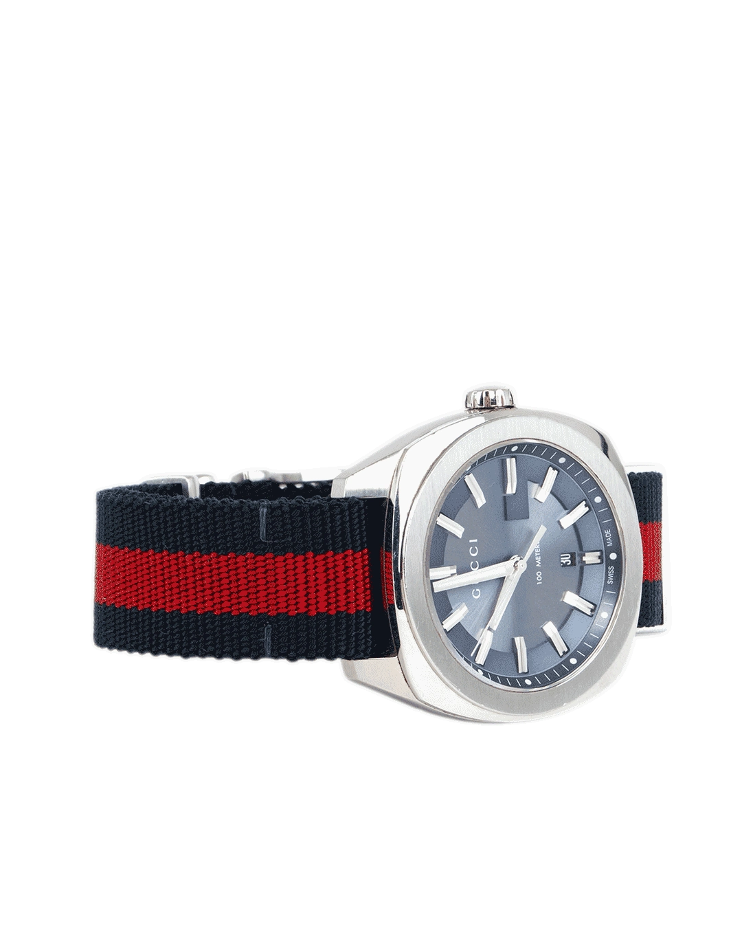 GUCCI GG2570 WATCH BLACK RED BLUE STAINLESS STEEL SHW 18066006 21293